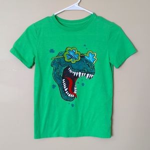 Boys Cat & Jack Dino St. Patrick's Day Tee Sz 8/10